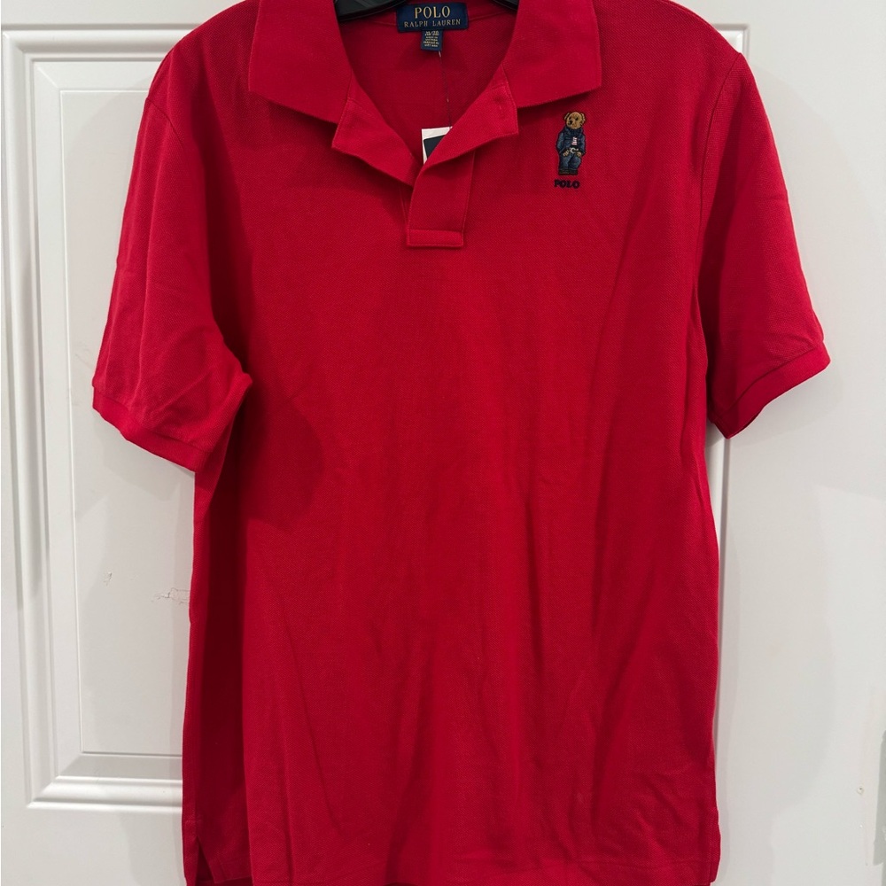 NEW Ralph Lauren Bear Edition Red Polo Shirt for boys XL 18/20